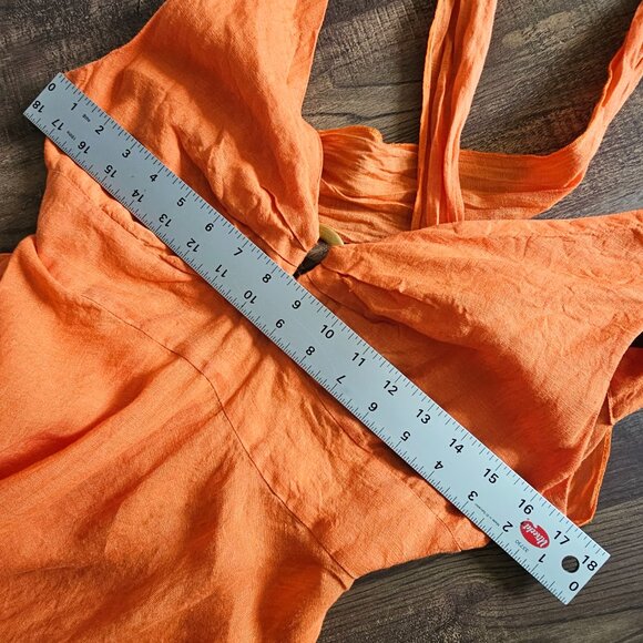 Blue Positano 100% Linen Sleeveless Tank A-Line Mini Sun Dress Medium - Picture 3 of 7